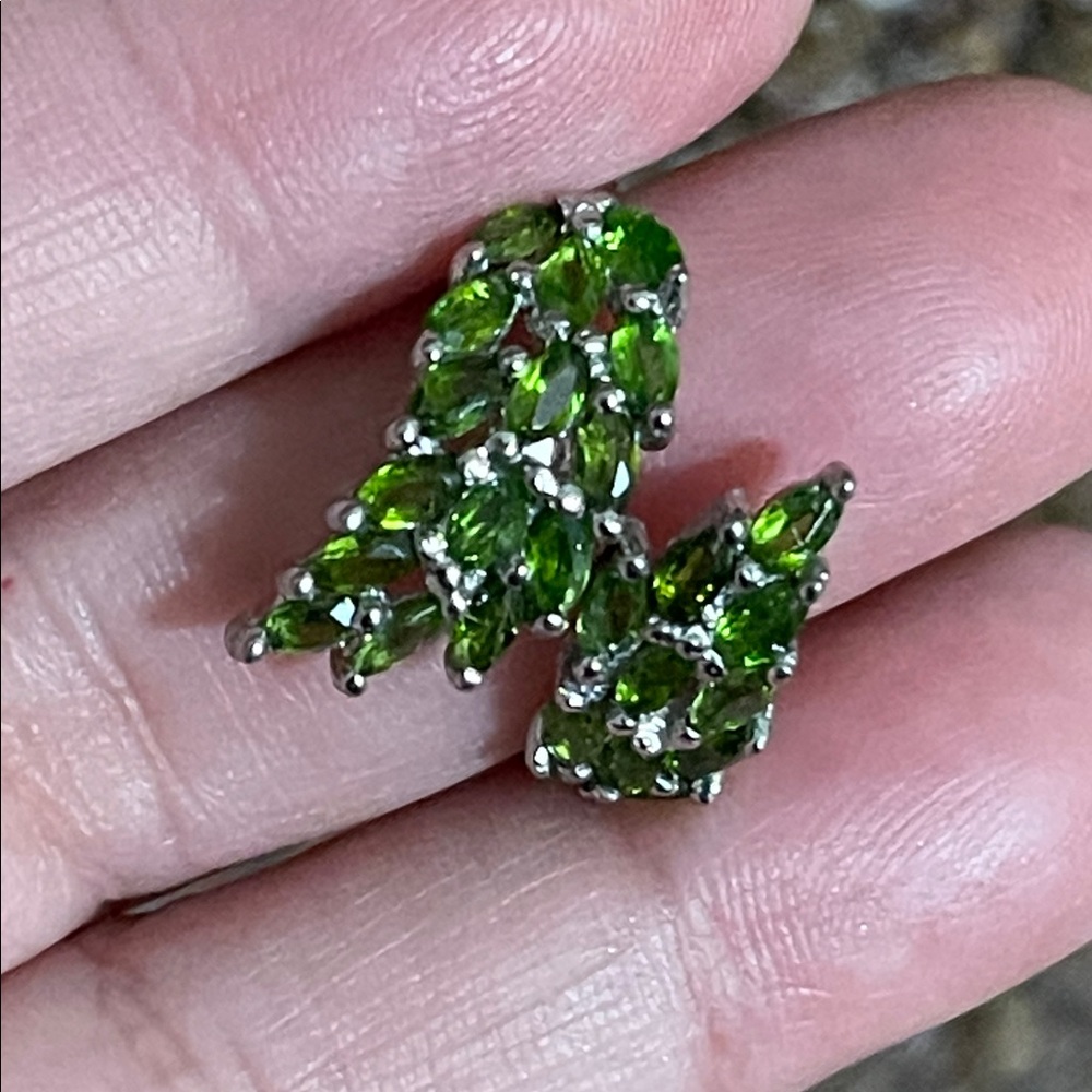 Natural Chrome Diopside Gemstone in 925 Sterling Silver Size 7 - Picture 6 of 13
